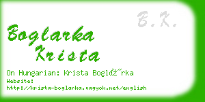 boglarka krista business card